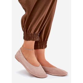 Women's suede ballerinas big star rr274081 pink 1