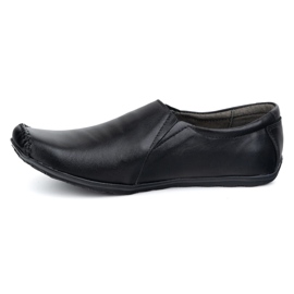 Olivier Men's shoes leather loafers inserted 306kz black 1