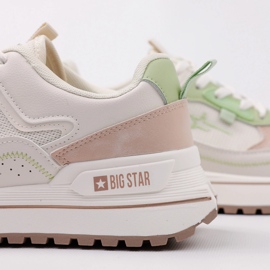 Sneakers women's shoes big star nn274a091 beige with green 1