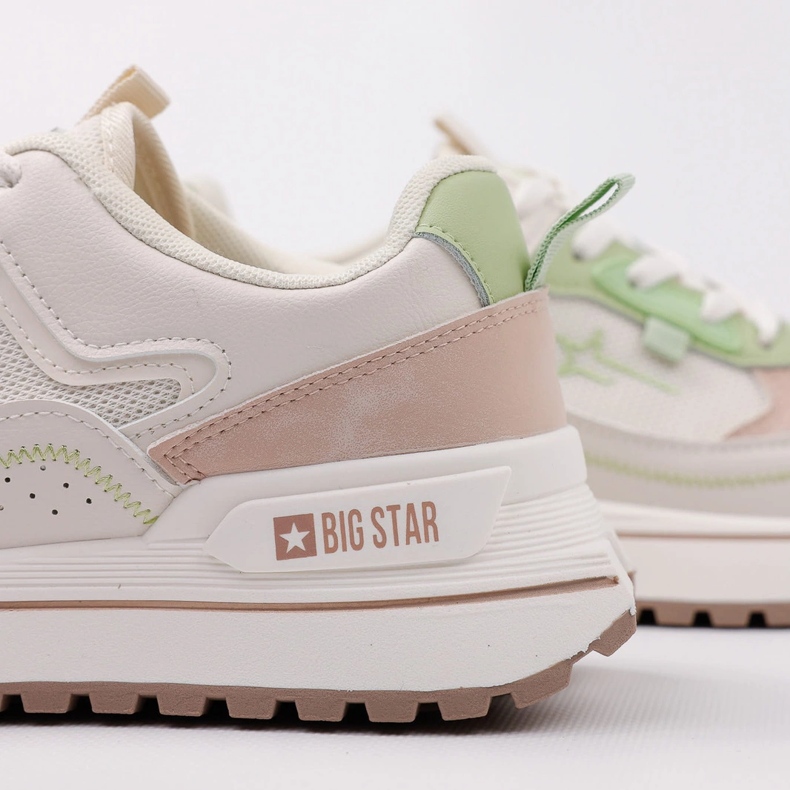 Sneakers women's shoes big star nn274a091 beige with green 1