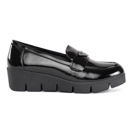Goodin Black patent leather women's loafers with a thick sole 1 Goodin Black patent leather women's loafers with a thick sole 1