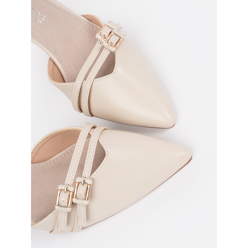 Goodin Light beige pumps with an open heel 2