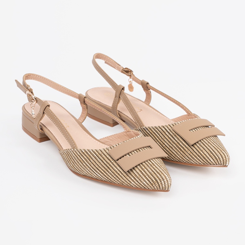 Goodin Taupe sandals with an open heel beige 1