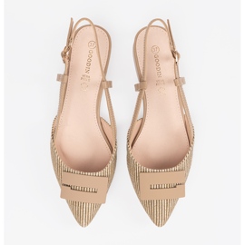 Goodin Taupe sandals with an open heel beige 2