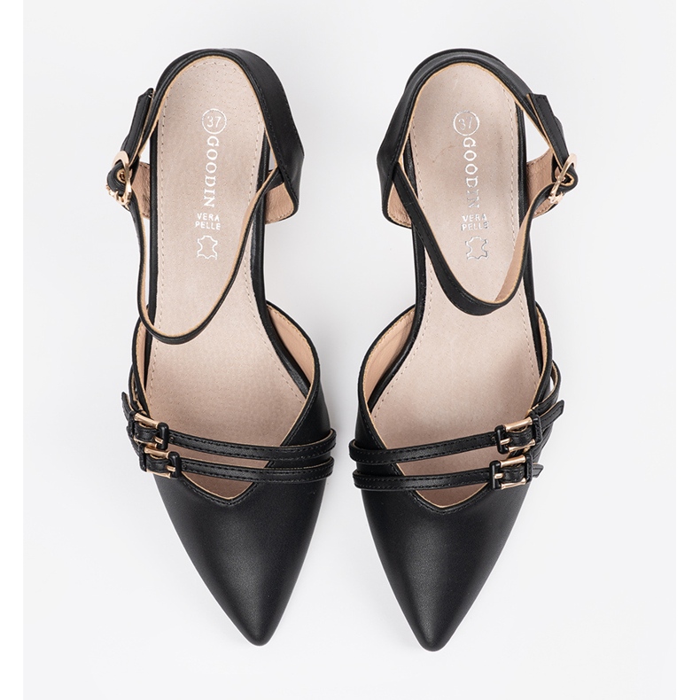 Goodin Black pumps with an open heel 1
