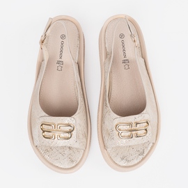 Goodin Flat sandals with Taupe decoration beige 2