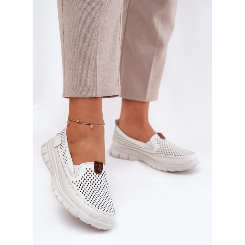 Openwork Vinceza 95336 natural ballerinas white 2 Openwork Vinceza 95336 natural ballerinas white 2