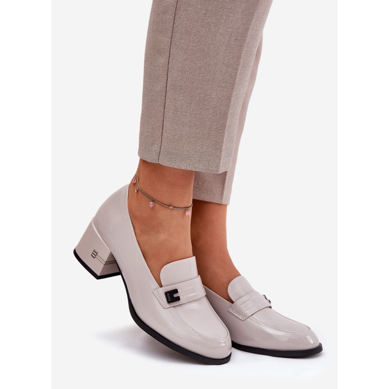 Painted leather shoes with Vinceza 18105 gray high heels grey 1 Painted leather shoes with Vinceza 18105 gray high heels grey 1