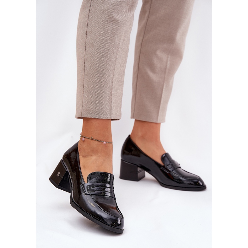 Painted leather shoes with Vinceza 18105 black high heels 2