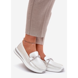 Women's leather loafers s.barski gr51-598 pearl silver 1 Women's leather loafers s.barski gr51-598 pearl silver 1