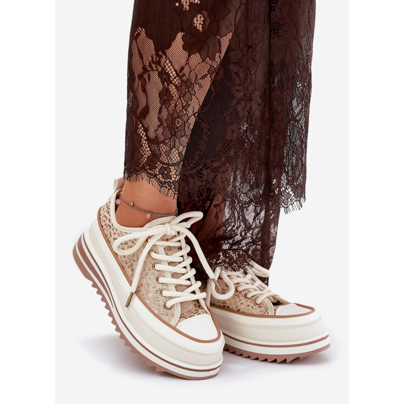 S.Barski Women's sneakers on a massive platform S. Barski BF51-101 beige 1