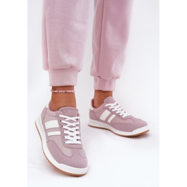 Evento Women's sneakers with eco suede purple 2