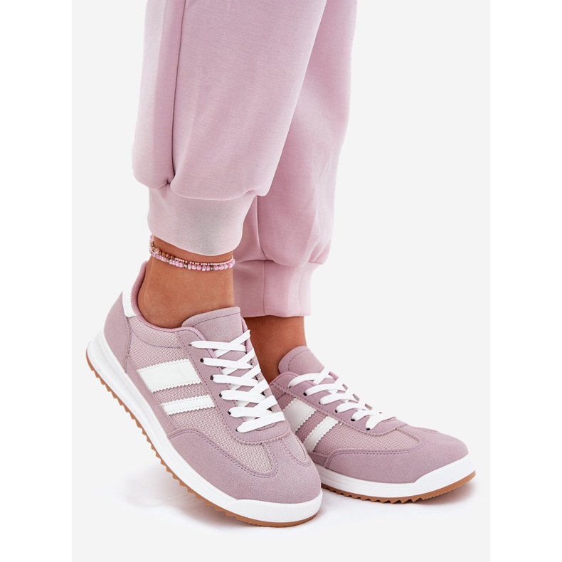 Evento Women's sneakers with eco suede purple 1
