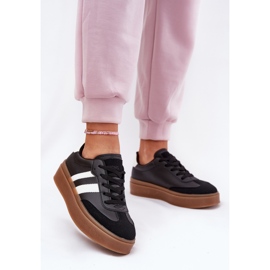 Evento Women's sneakers on the platform with eco leather black 2 Evento Women's sneakers on the platform with eco leather black 2