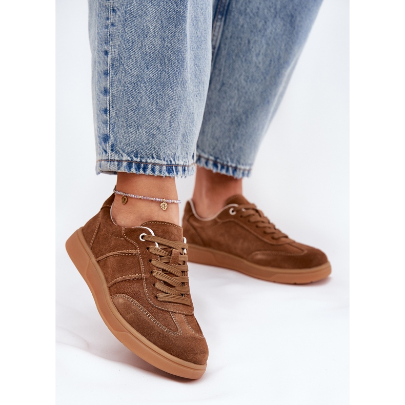 Evento Suede low women's brown sneakers 2