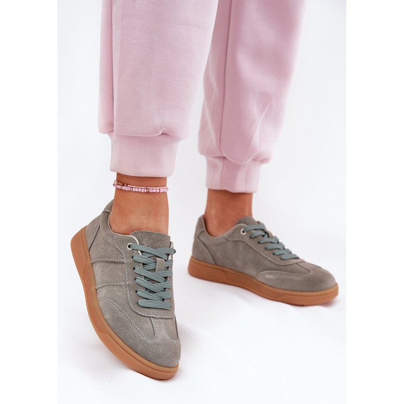 Evento Suede low sneakers women's green paliana 2 Evento Suede low sneakers women's green paliana 2