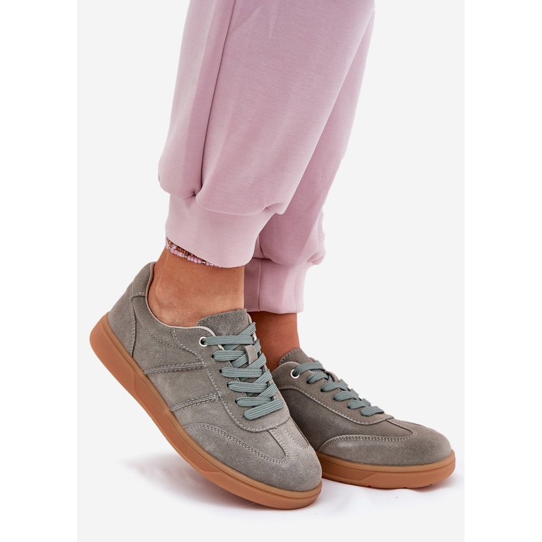 Evento Suede low sneakers women's green paliana 1