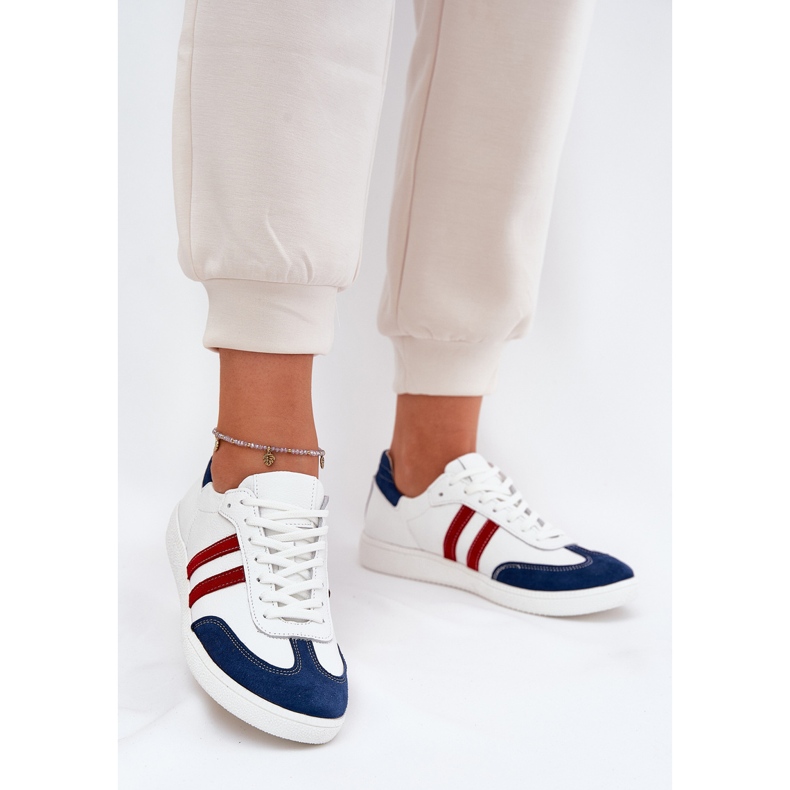 Zazoo n1068 leather low women's white and navy blue sneakers 2 Zazoo n1068 leather low women's white and navy blue sneakers 2