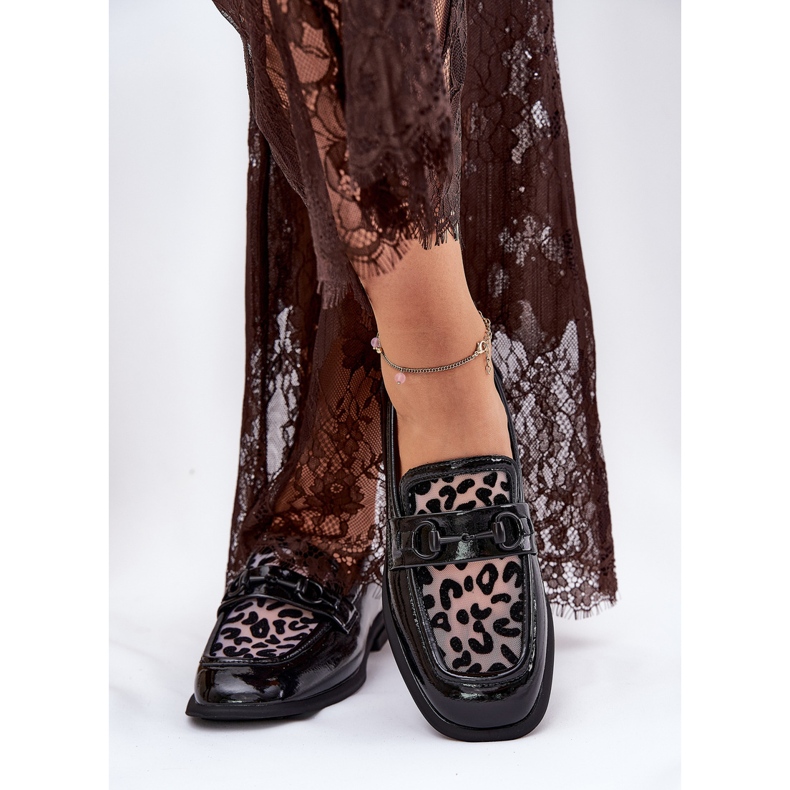 Leather varnished loafers with Vinceza mesh 31931 black 2 Leather varnished loafers with Vinceza mesh 31931 black 2