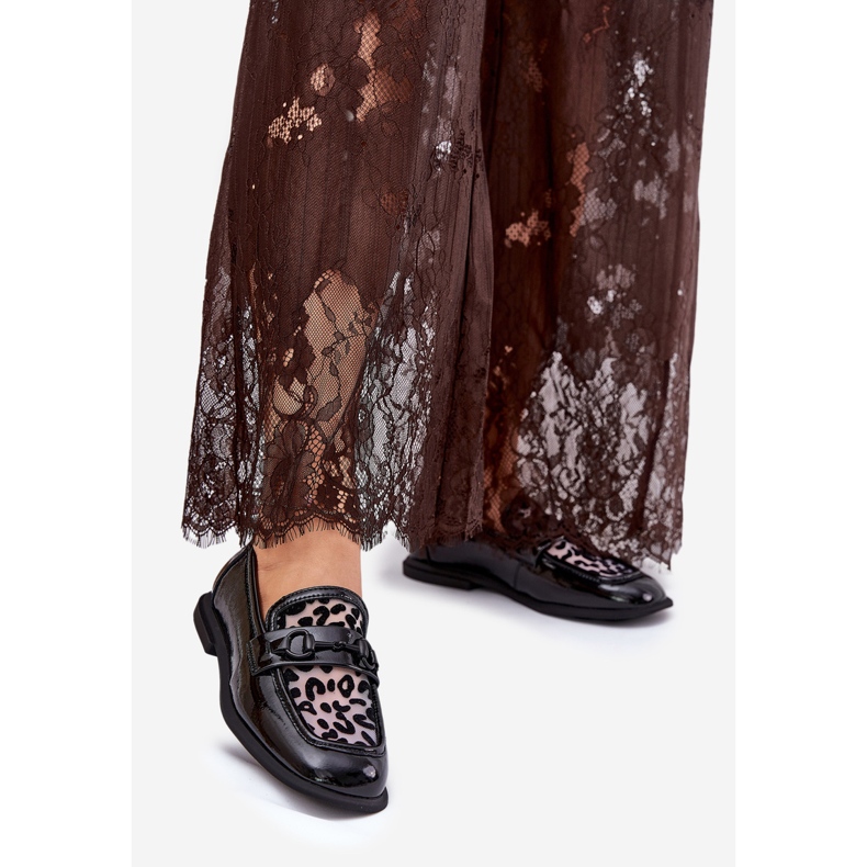 Leather varnished loafers with Vinceza mesh 31931 black 1 Leather varnished loafers with Vinceza mesh 31931 black 1