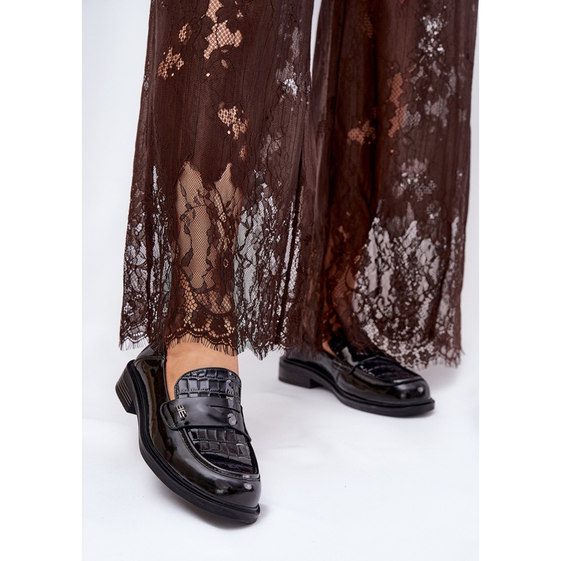 Painted Vinceza 91125 women's leather loafers black 2