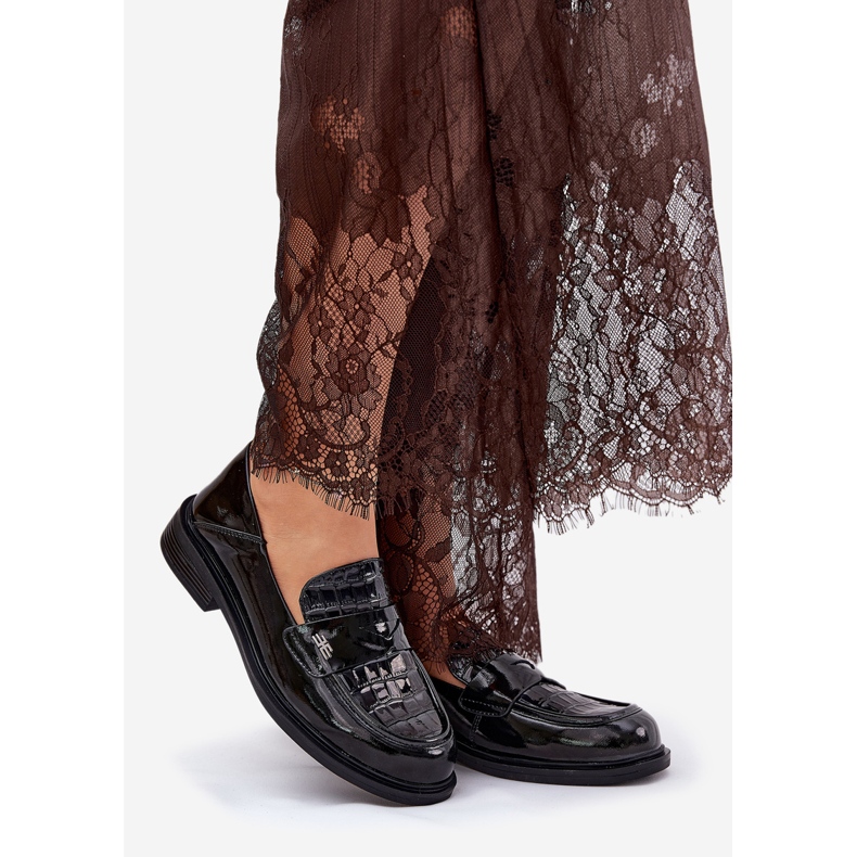 Painted Vinceza 91125 women's leather loafers black 1 Painted Vinceza 91125 women's leather loafers black 1