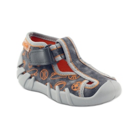 Befado children's shoes slippers 190p082 grey orange 1