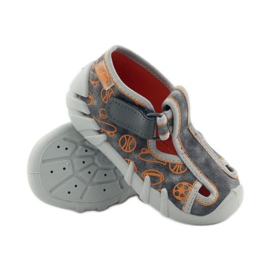 Befado children's shoes slippers 190p082 grey orange 3