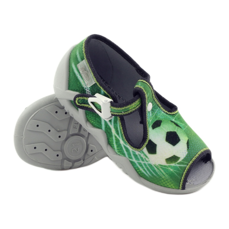 Befado children's shoes, slippers 217p093 green with a ball 3