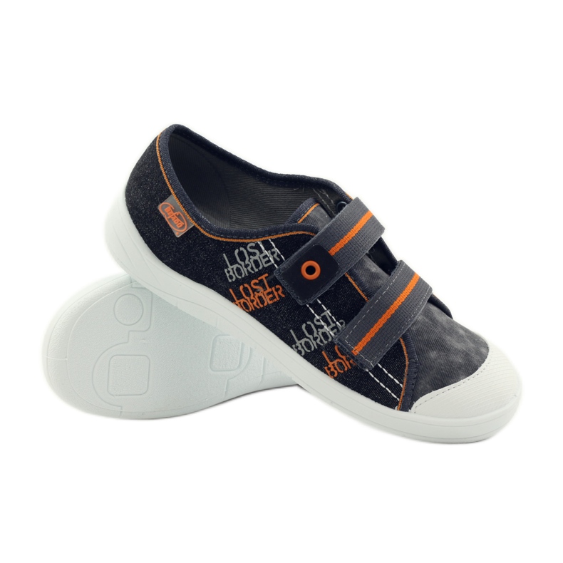 Slippers sneakers boys' turnips Befado gray grey orange black 3