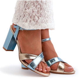 Seastar Eco-leather women's sandals on the blue-gold post 4
