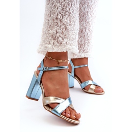 Seastar Eco-leather women's sandals on the blue-gold post 2