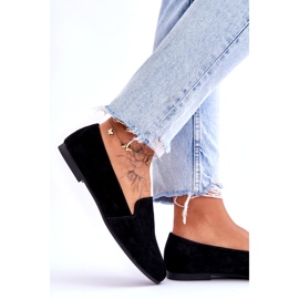 S.Barski Leather suede Looms of Women's Openwork Black 3