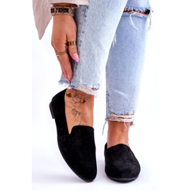 S.Barski Leather suede Looms of Women's Openwork Black 1