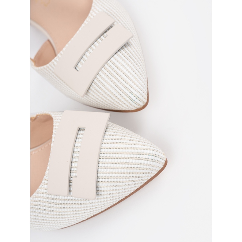 Goodin White sandals with an open heel 2