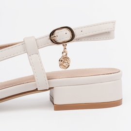 Goodin White sandals with an open heel 1