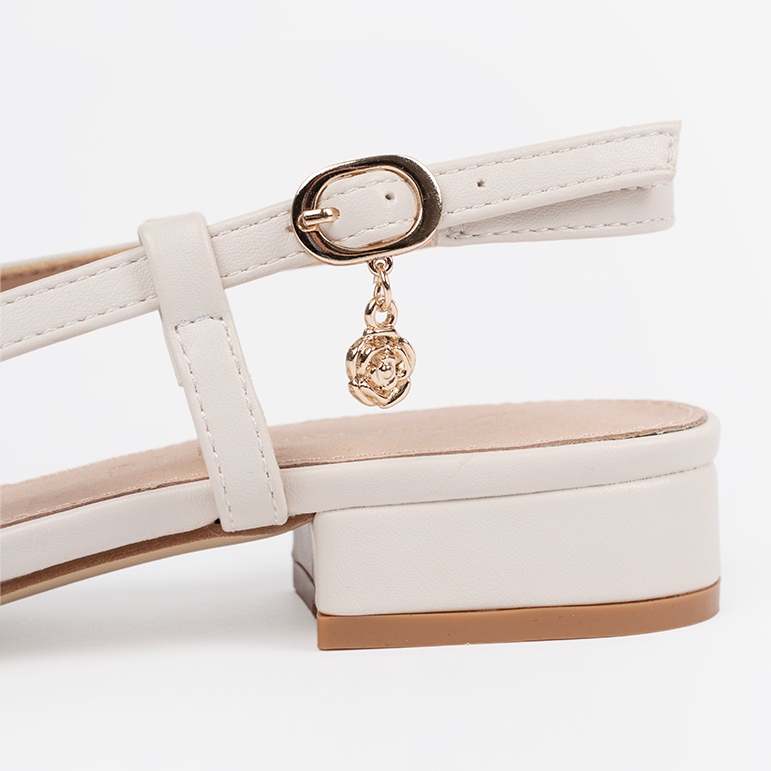 Goodin White sandals with an open heel 1