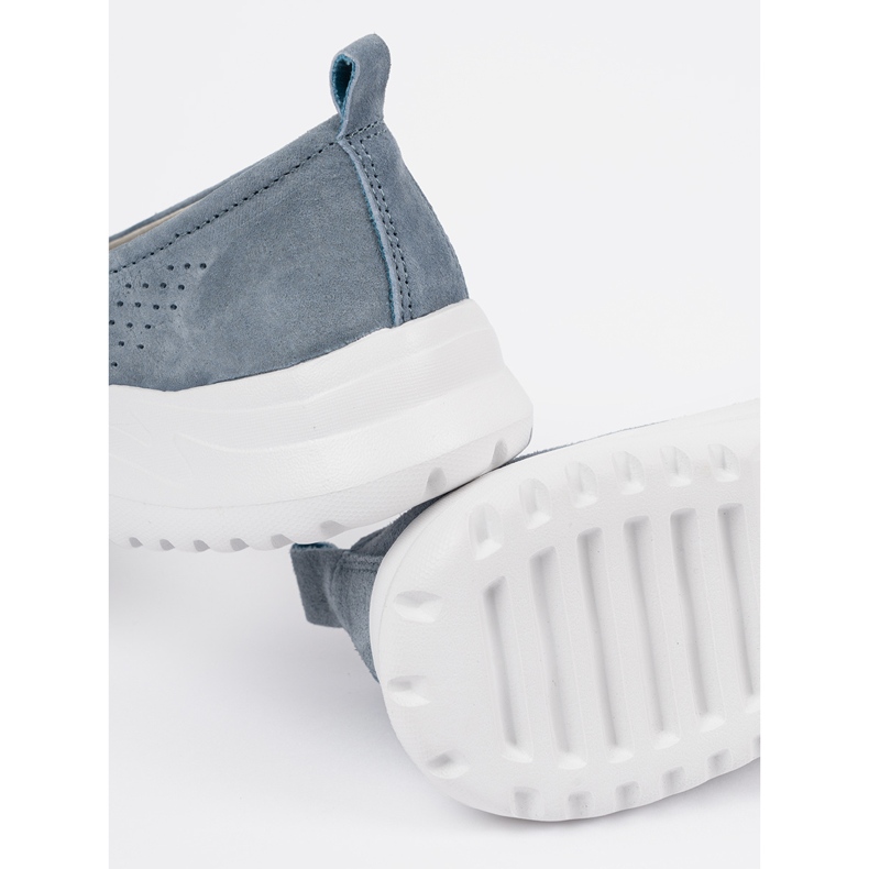 Goodin Leather blue loafers on the platform 2 Goodin Leather blue loafers on the platform 2