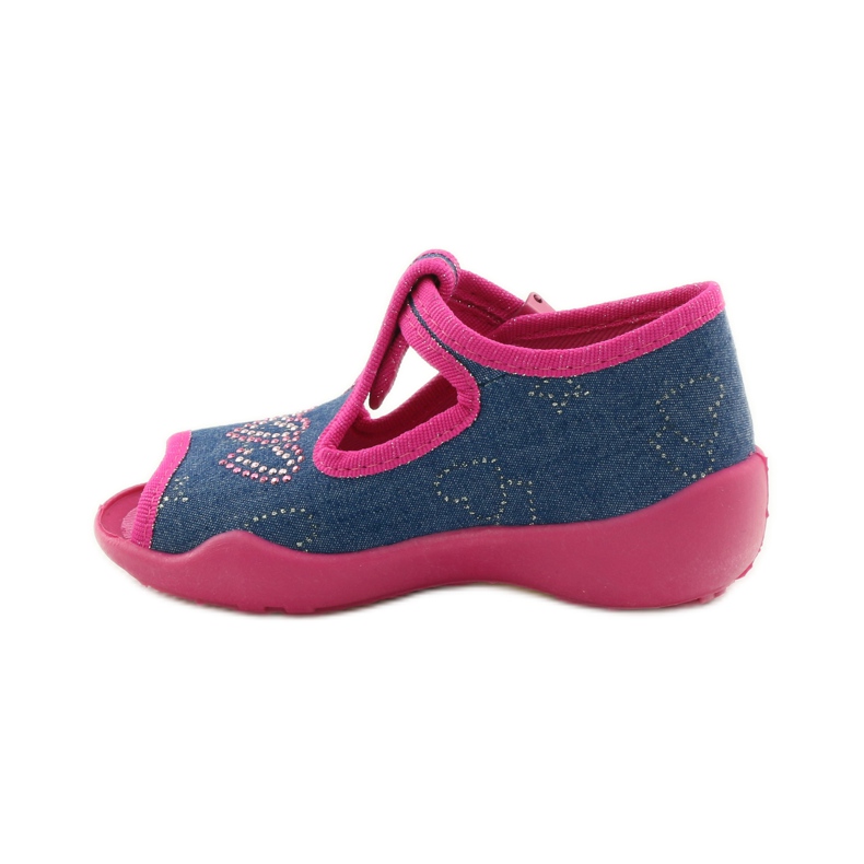 Befado 213p101 slippers with a heart navy blue pink 2 Befado 213p101 slippers with a heart navy blue pink 2