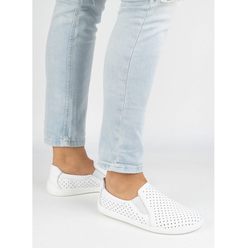 White Shoes Plug Barefoot Leather Women's Pollonus 5-1308-025 2 White Shoes Plug Barefoot Leather Women's Pollonus 5-1308-025 2