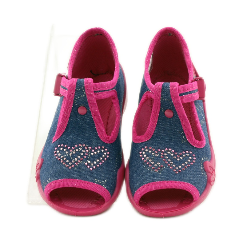 Befado 213p101 slippers with a heart navy blue pink 4 Befado 213p101 slippers with a heart navy blue pink 4