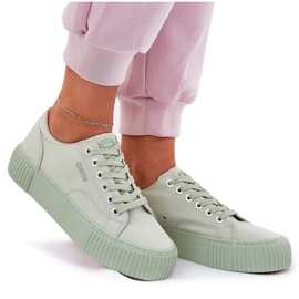Women's material sneakers Big Star RR274408 Green-Station 3