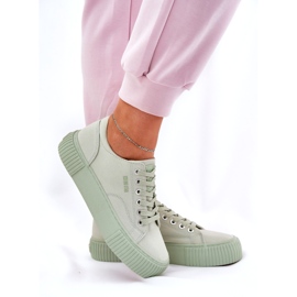 Women's material sneakers Big Star RR274408 Green-Station 2