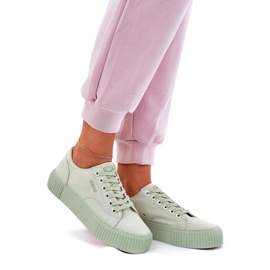 Women's material sneakers Big Star RR274408 Green-Station 1