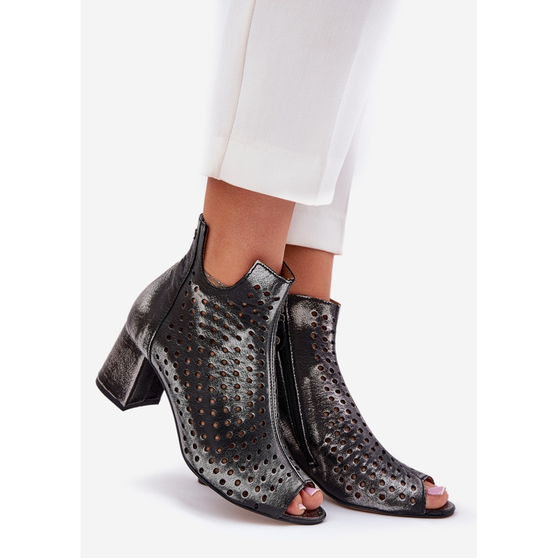 Leather Openwork Boots Maciejka 05420-01 Black 1