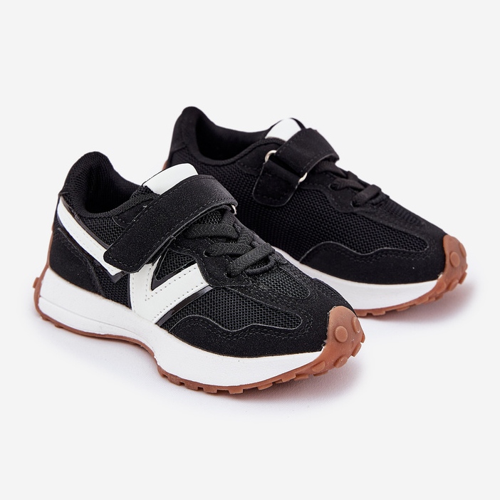 Children's Velcro Sneakers, Black 1