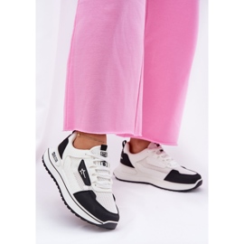 Women's sports shoes on the platform Big Star RR274A223 HI-POLY SYSTEM White and black system 2