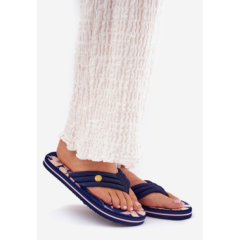 Japanese women's flip flops Big Star RR274A109 navy blue 1