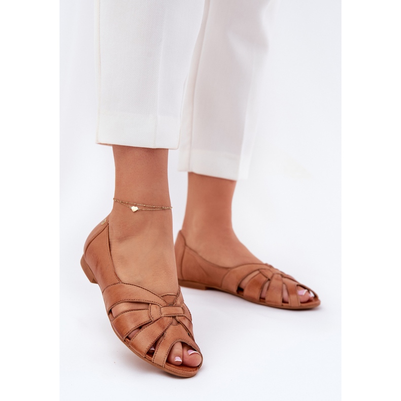 Leather ballerinas with bare fingers maciejka 06908-29/001-1 brown 2 Leather ballerinas with bare fingers maciejka 06908-29/001-1 brown 2