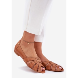 Leather ballerinas with bare fingers maciejka 06908-29/001-1 brown 1 Leather ballerinas with bare fingers maciejka 06908-29/001-1 brown 1